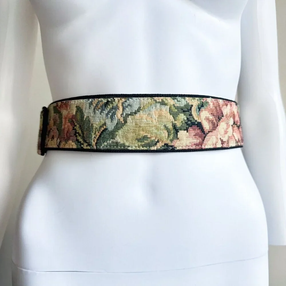 Vintage Tapestry Couch Print Grandma Style Belt